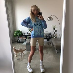 Selfies smiley face tie dye crew neck SOLD!!!